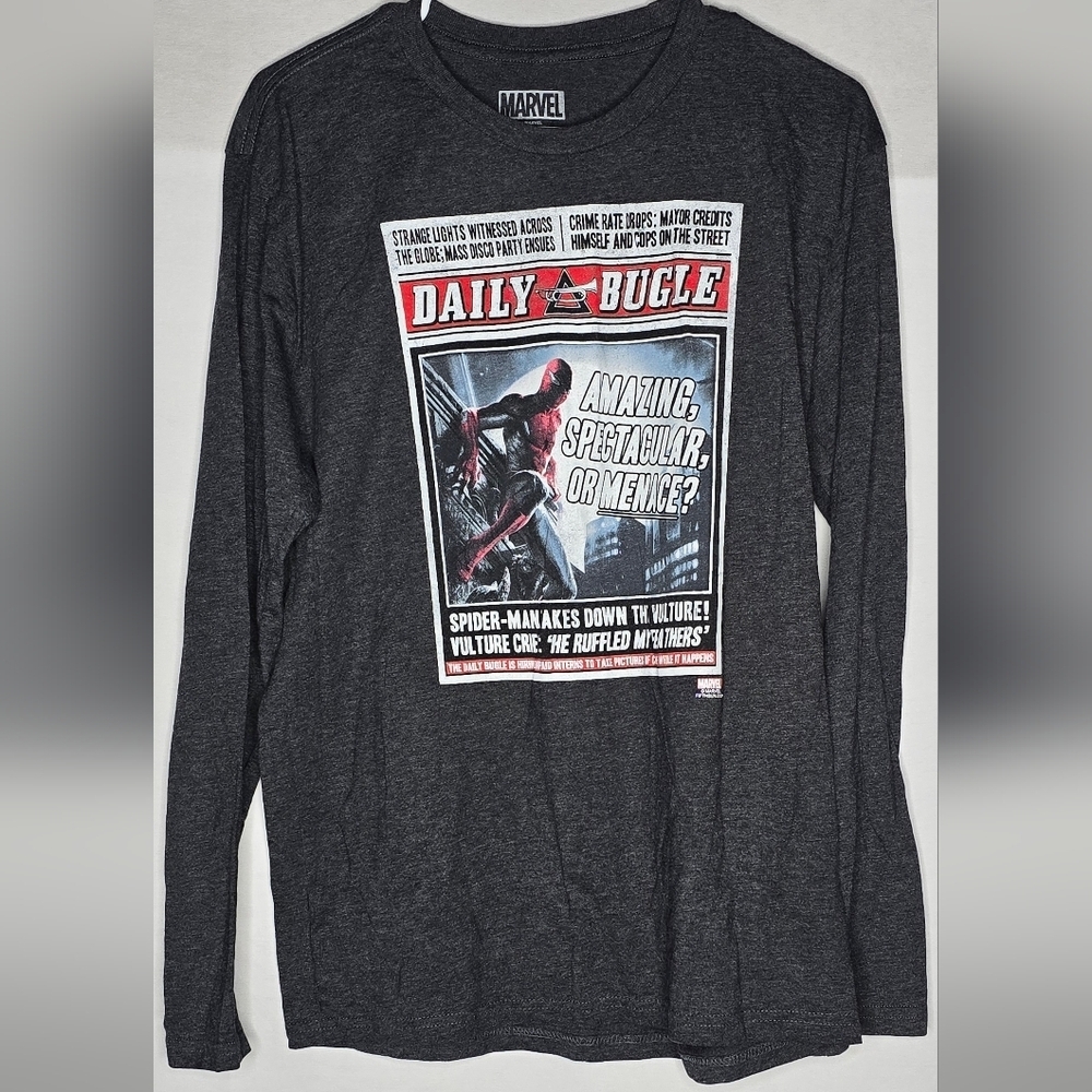 Loot Crate DX Exclusive SPIDER-MAN Daily Bugle Long Sleeve T-Shirt Mens Large